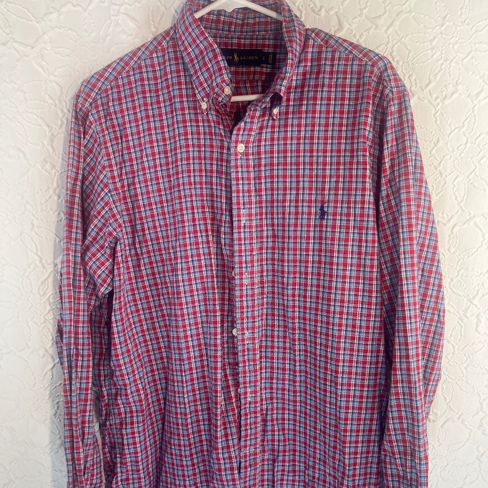 Ralph Lauren Plaid‎ Button Down Shirt Large